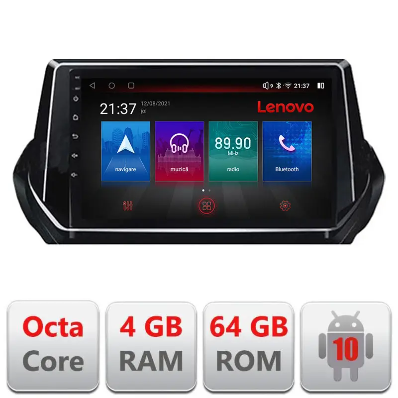 Cumpărături sigure Navigație Peugeot 2008 2020+ Android GPS 4GB RAM 64GB 4G LTE Resigilată