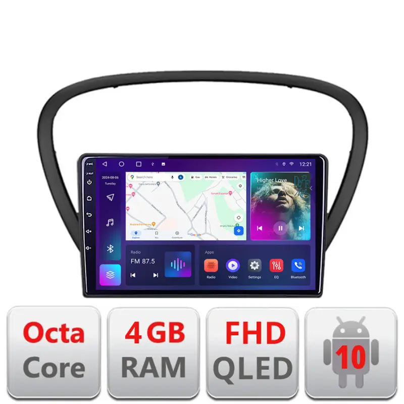 Reduceri Navigatie Android Peugeot 607 cu GPS, CarPlay, Android Auto, 4GB+64GB