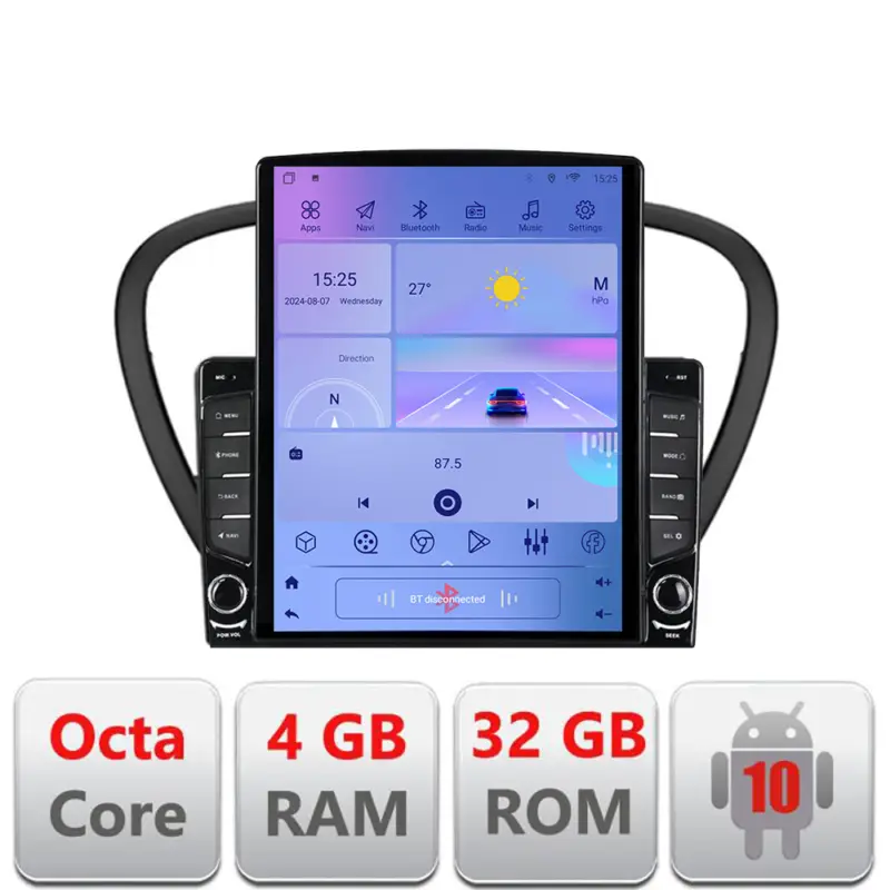 Doar azi Navigație Android Peugeot 607 cu ecran 9.7 inch, GPS, LTE și Octa Core