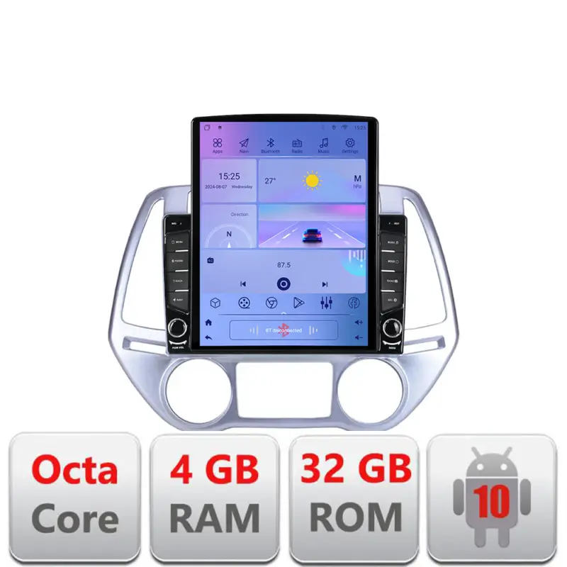 Navigatie Android Hyundai i20 2011-2014, 9.7 inch, Octa Core, 4GB RAM, GPS, 4G LTE Preferatul clienților