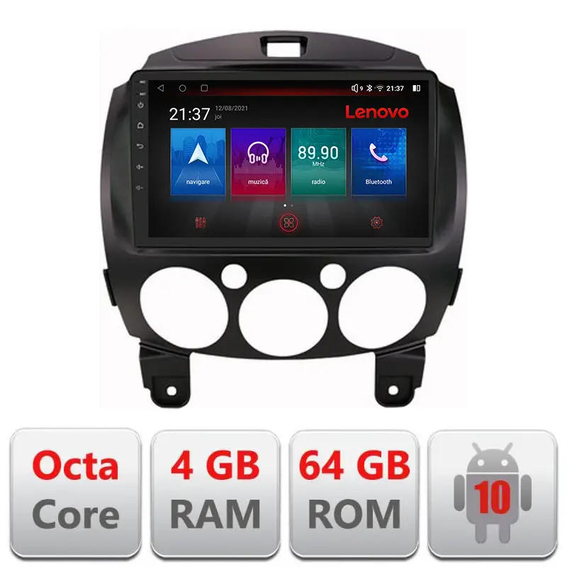 Navigatie Mazda 2 2007-2013 Android 10, 4GB RAM, 64GB, 4G LTE Cumpără acum