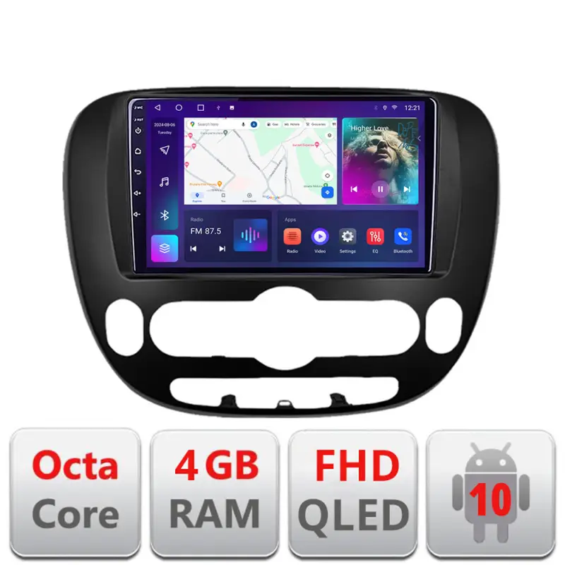 Navigație Android Kia Soul 2014-2019 cu GPS, 4GB RAM, 64GB și CarPlay Cel mai vândut