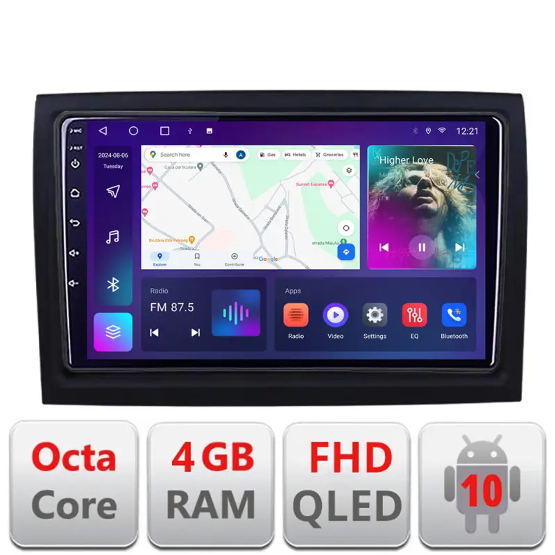Retur gratuit Navigație Android Fiat Ducato 2022+ cu ecran QLED, 4GB RAM, 64GB