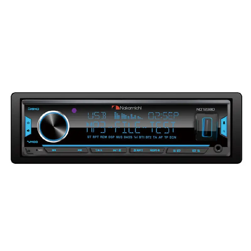 Ofertă Receiver auto Nakamichi 1DIN cu Bluetooth 5.0, DSP, USB si fata detasabila