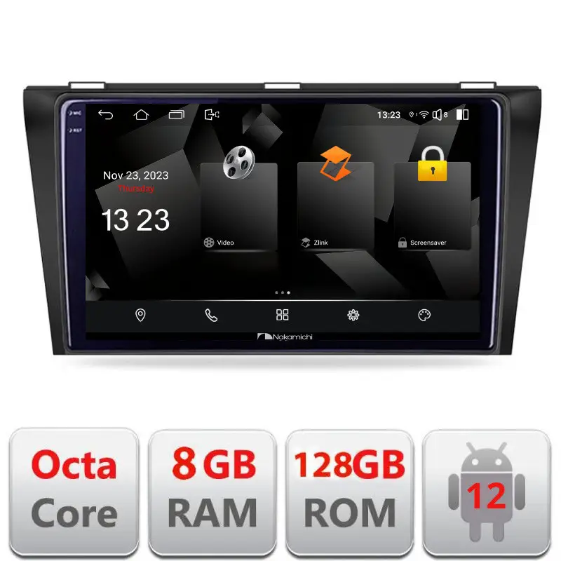 Preferatul clienților Navigație Mazda 3 2009-2014 Android 12, 2K QLED, 8GB RAM, 128GB