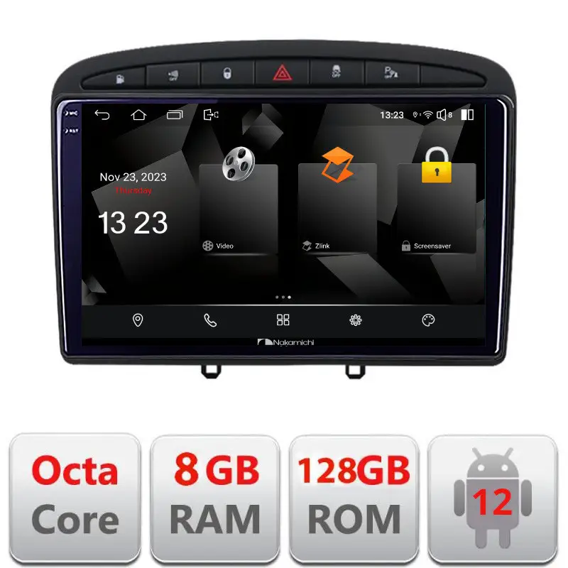 Navigație auto Peugeot 308 2008-2013 Android 12 2K QLED 8GB+128GB Discount
