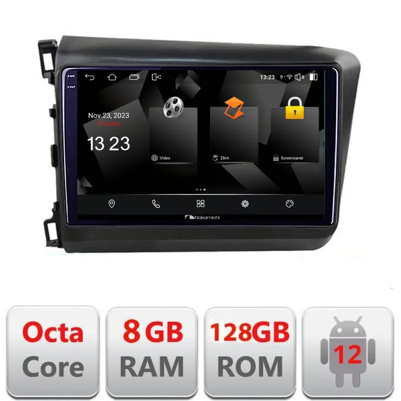 Navigatie Honda Civic 2012-2015 Android 12, 2K QLED, 8GB RAM, 128GB Reducere specială
