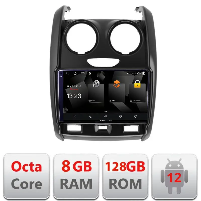 Transport gratuit Navigatie Android Dacia Duster 2012-2019, 8GB RAM, 128GB, QLED 2K