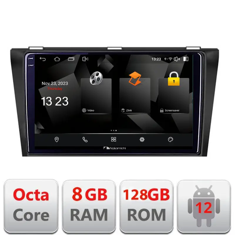 Navigație Mazda 3 2004-2009 Android 12 2K QLED 8GB RAM 128GB Ofertă limitată