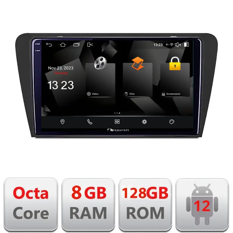 Navigatie Android Skoda Octavia 3, 2K QLED, 8GB RAM, 128GB Disponibil imediat