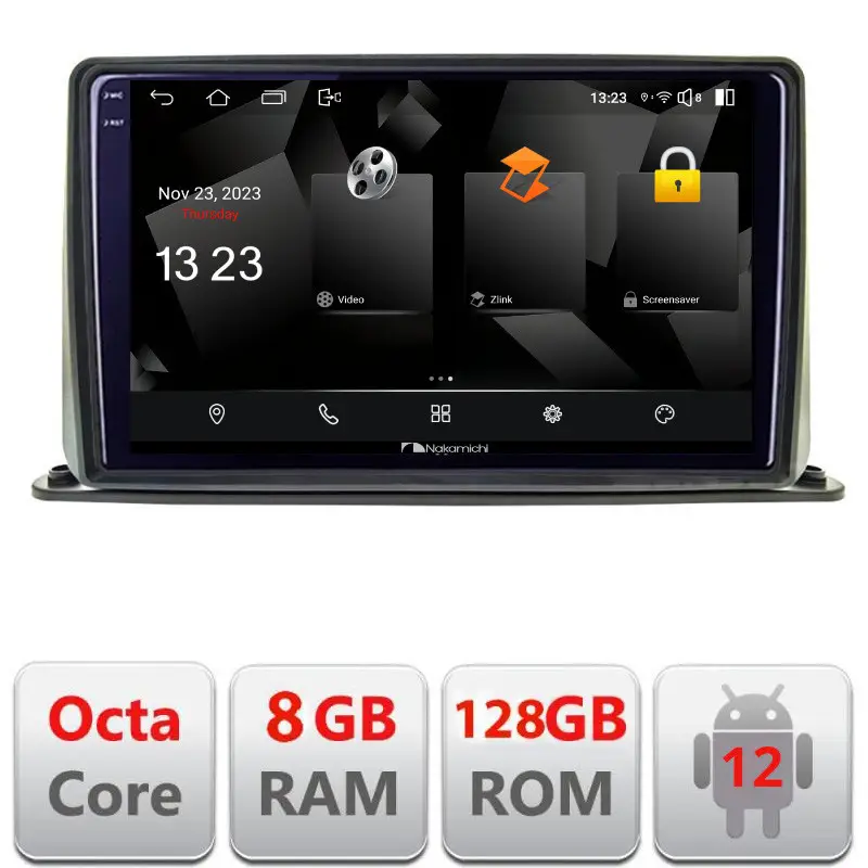 Navigație auto universală 2 DIN 9 inch Android 12, 2K QLED, 8GB RAM, 128GB Cel mai vândut