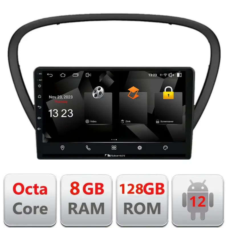 Reduceri Navigație Peugeot 607 Android 12 cu GPS, CarPlay, 8GB RAM și 128GB