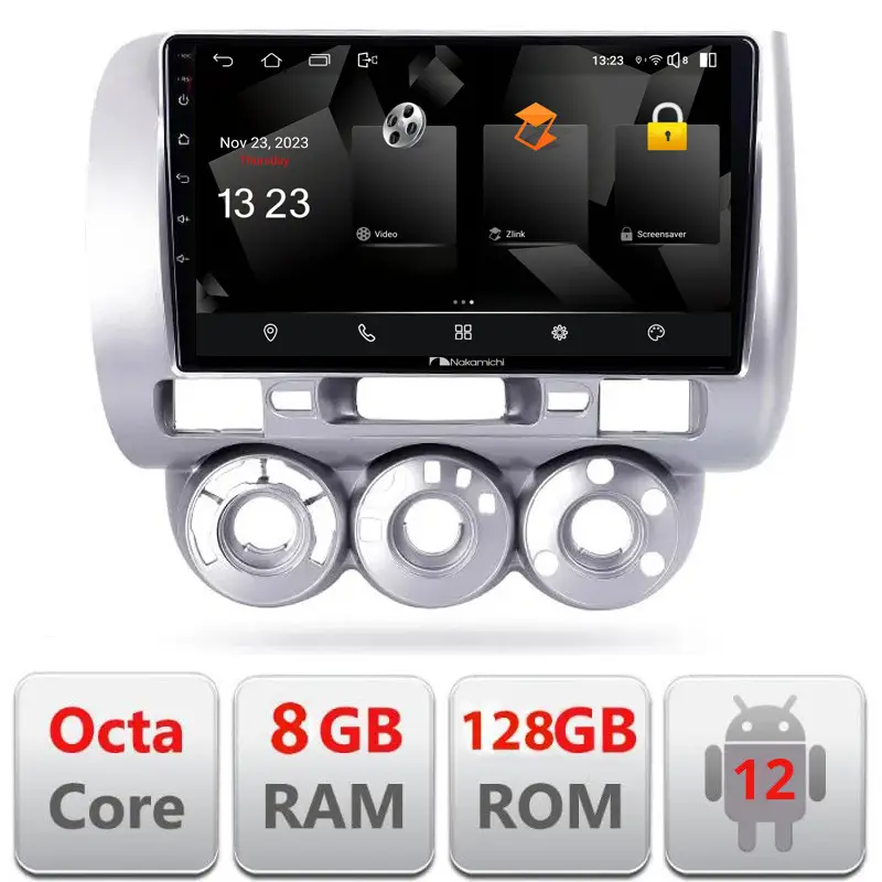 Navigație Android Honda Fit Jazz 2004-2008, 8GB RAM, 128GB, CarPlay Livrare rapidă