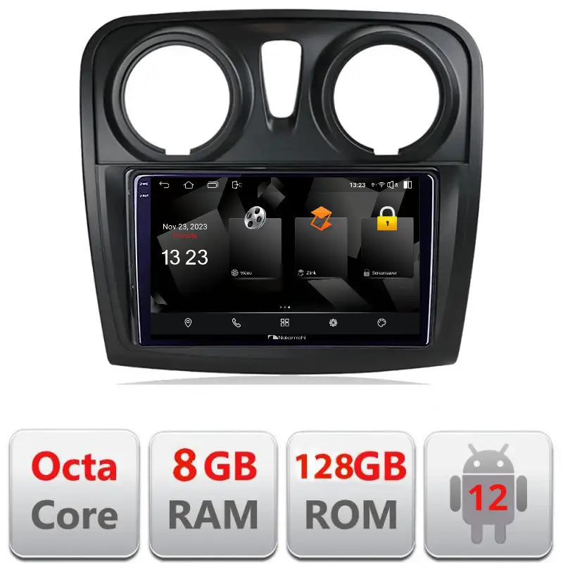 Navigație Dacia Sandero Logan 2012-2020 Android 12, 8GB RAM, 128GB, 2K QLED Chilipir