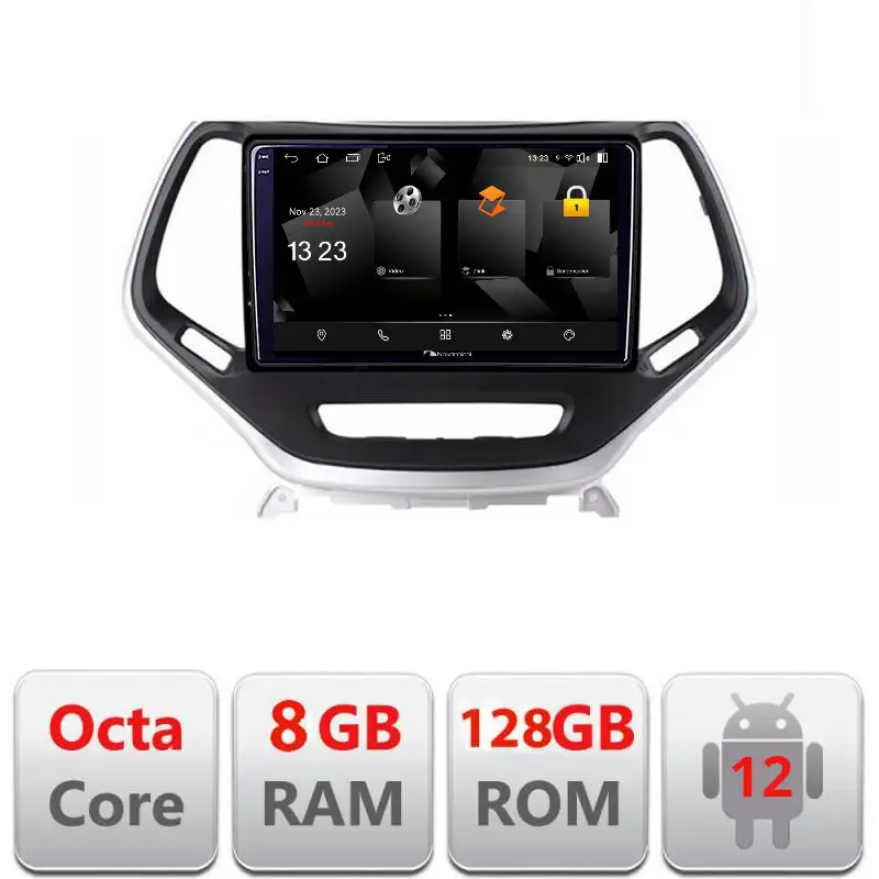 Retur ușor Navigație Jeep Cherokee 2014-2019 Android 12, 2K QLED, 8GB RAM, 128GB
