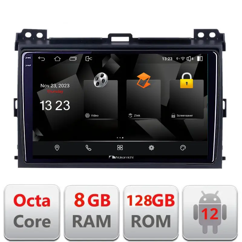 Retur gratuit Navigație Toyota Prado 2004-2009 Android 2K QLED 8GB RAM 128GB 4G