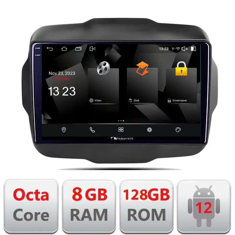 Reducere extra Navigație Jeep Renegade 2015-2020 Android 12, 8GB RAM, 128GB, 2K QLED