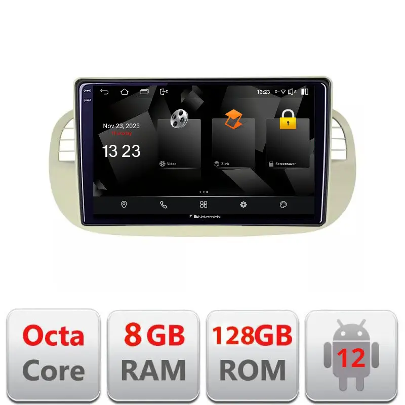 Navigație Fiat 500 2007-2015 Android 12, QLED 2K, 8GB RAM, 128GB Plată securizată