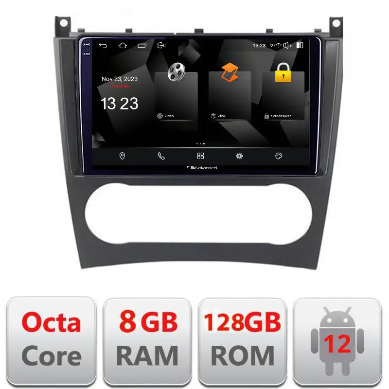 Navigatie Mercedes Clasa C W203 facelift Android 12 8GB RAM 128GB QLED 2K Promoție