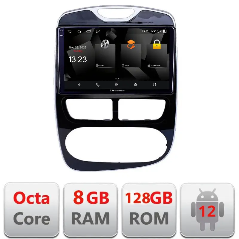 Premium Navigație Renault Clio 4 Android 12, 2K QLED, 8GB RAM, 128GB