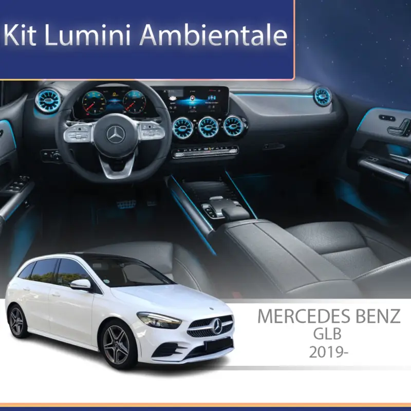 Reduceri Kit lumini ambientale Mercedes GLB pentru uși și picioare, control OEM sau telefon