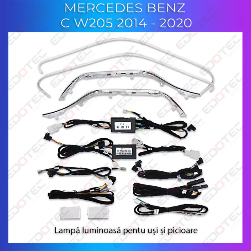 Lichidare de stoc Lumini ambientale uși și picioare Mercedes C W205, control OEM sau telefon