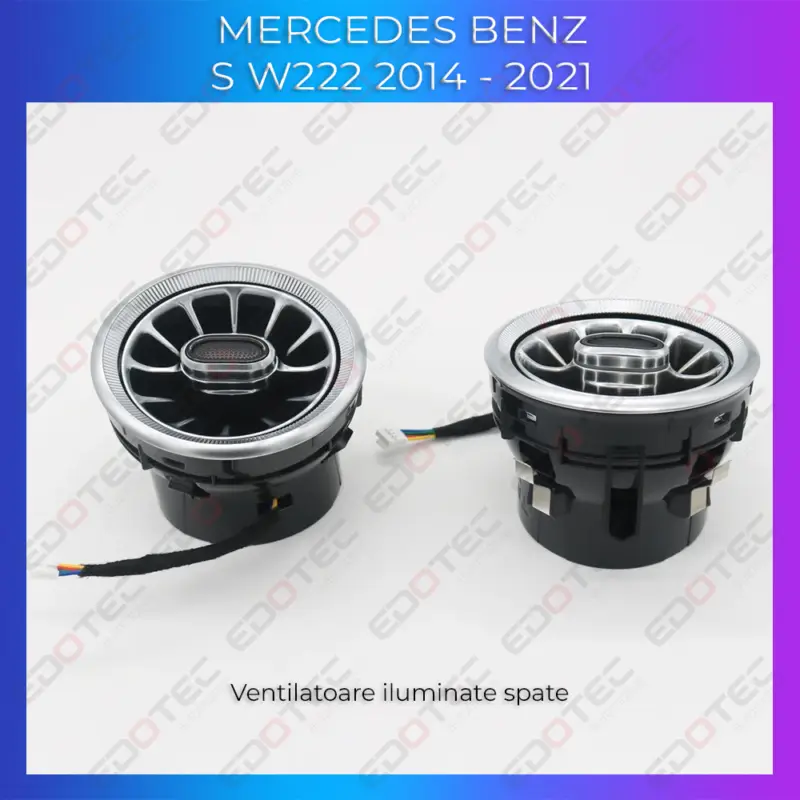 Ventilatoare spate cu lumini ambientale Mercedes Clasa S W222, control OEM/telefon Lichidare de stoc