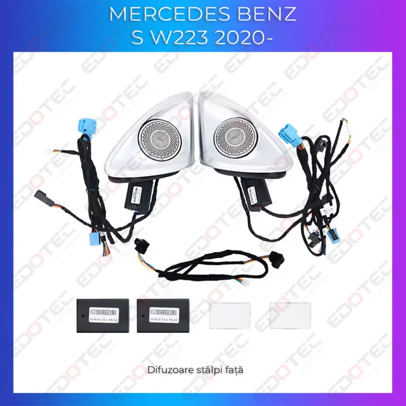 Lumini ambientale difuzoare stâlpi față Mercedes Clasa S W223 cu control original Lichidare de stoc