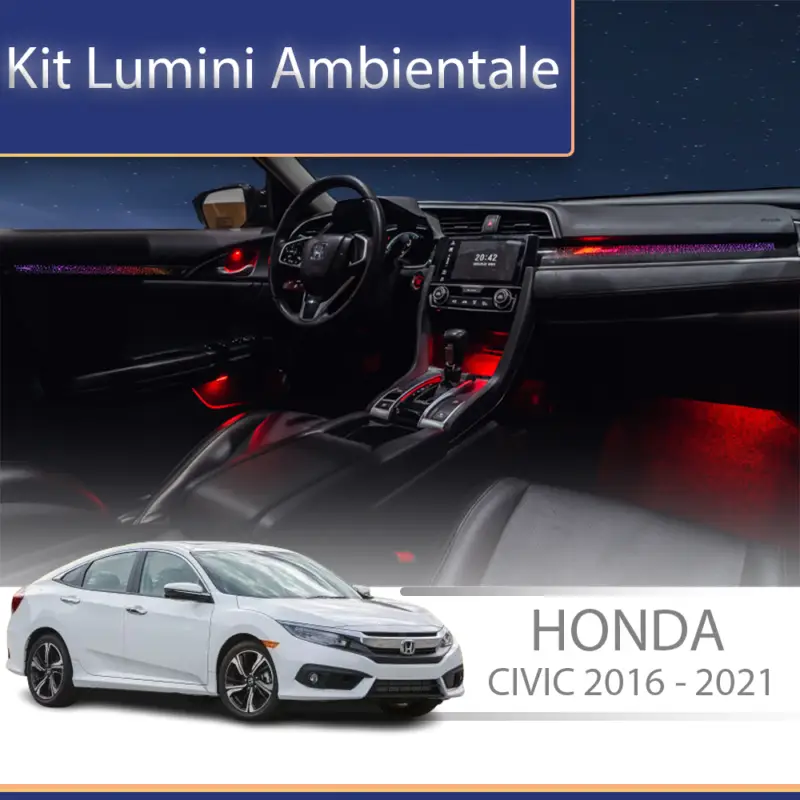 Preț mic Kit lumini ambientale Honda Civic 2016-2021, control telefon și sistem original