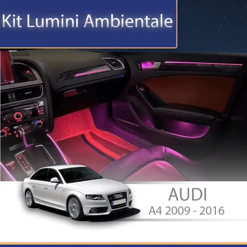 Kit lumini ambientale RGB pentru Audi A4 A5 B8 2009-2016, control telefon Nu rata