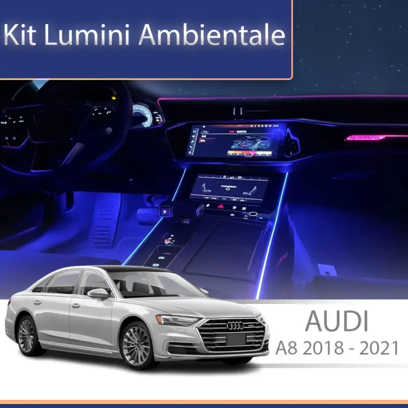Livrare expres Kit lumini ambientale Audi A8 D5 2018-2021, set complet RGB control telefon