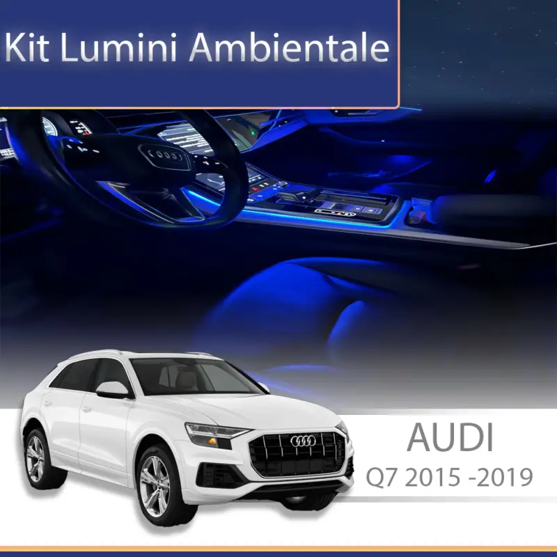 Kit lumini ambientale Audi Q7 2015-2019, set complet RGB cu control telefon Livrare gratuită