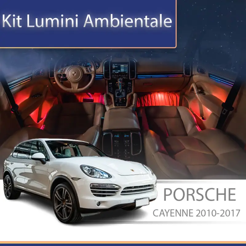 Preț promoțional Kit lumini ambientale Porsche Cayenne 2010-2017, set complet cu trimuri RGB