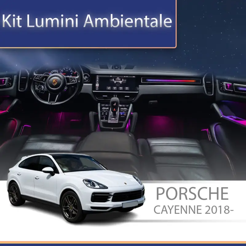 Noutate Kit lumini ambientale Porsche Cayenne 2018-2022, control telefon/OEM