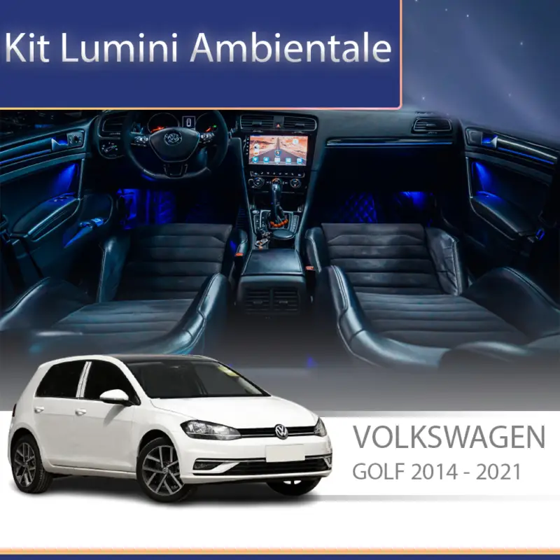Kit lumini ambientale dedicate VW Golf 7, control OEM sau din telefon Calitate înaltă