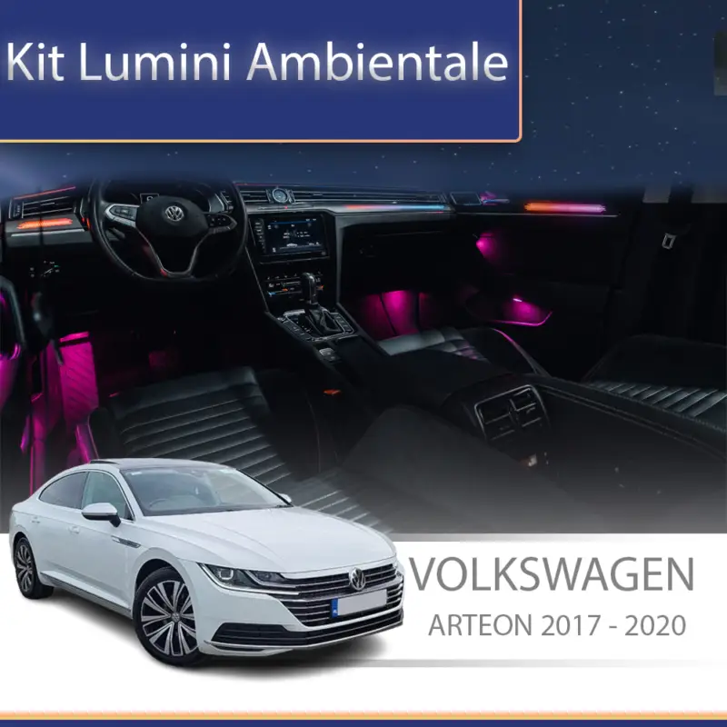 Kit lumini ambientale VW Arteon 2017-2020, control telefon sau sistem original Ofertă limitată