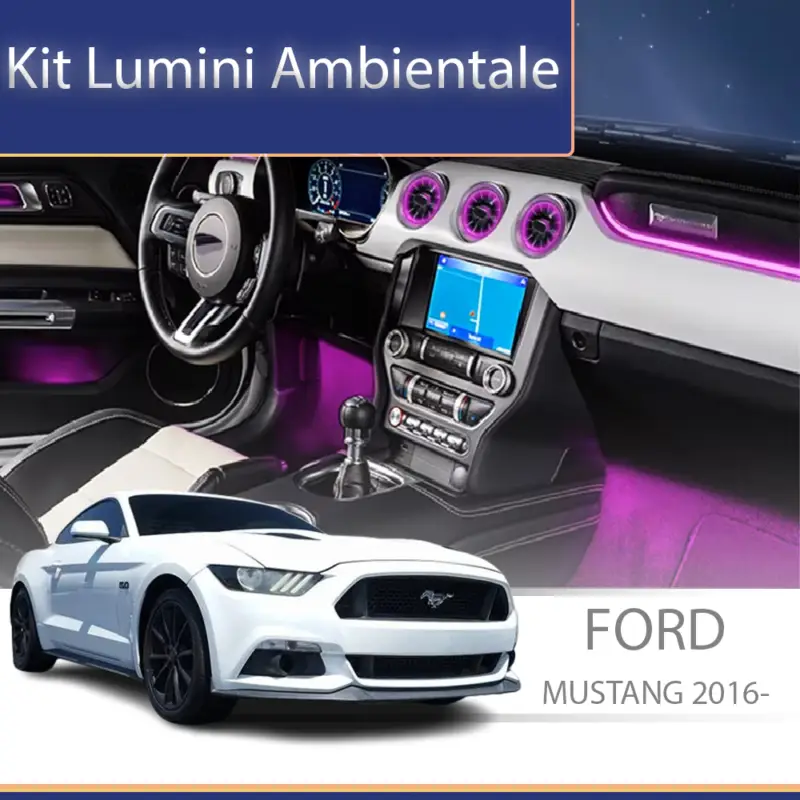 Cumpărături sigure Kit lumini ambientale RGB Ford Mustang 2016-2020, control telefon/original