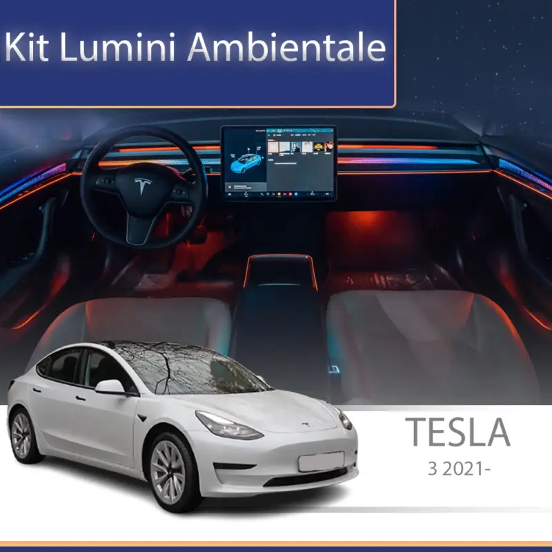 Kit lumini ambientale pentru Tesla Model 3 2021-2022, control din telefon Mai ieftin