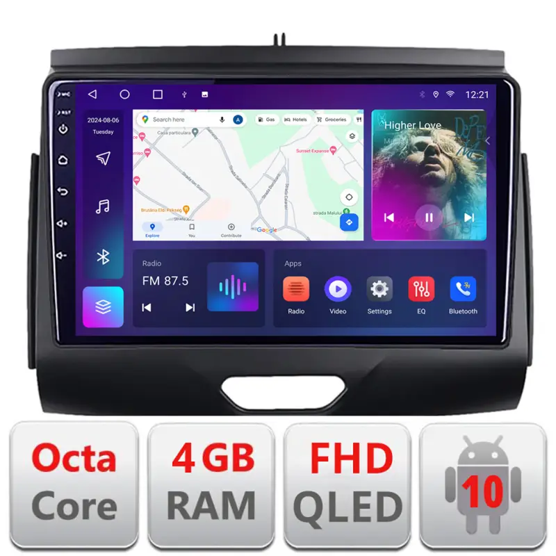 Super ofertă Navigație Android Ford Ranger 2015+ cu 4GB RAM, 64GB, CarPlay și GPS