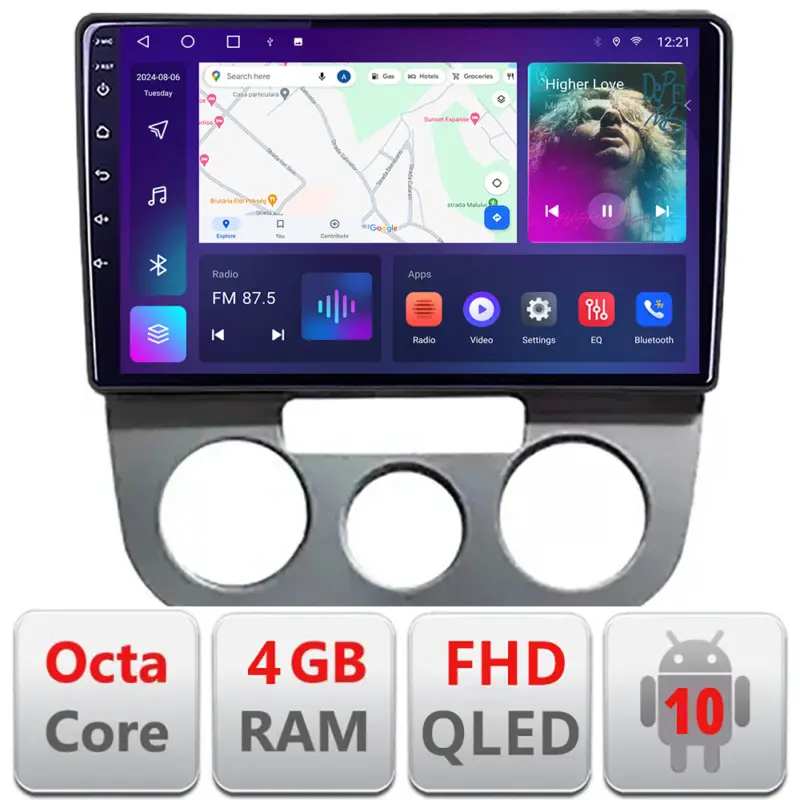 Navigație VW Golf 5 2004-2010 Android 4GB 64GB GPS CarPlay pentru climatizare manuală Retur gratuit