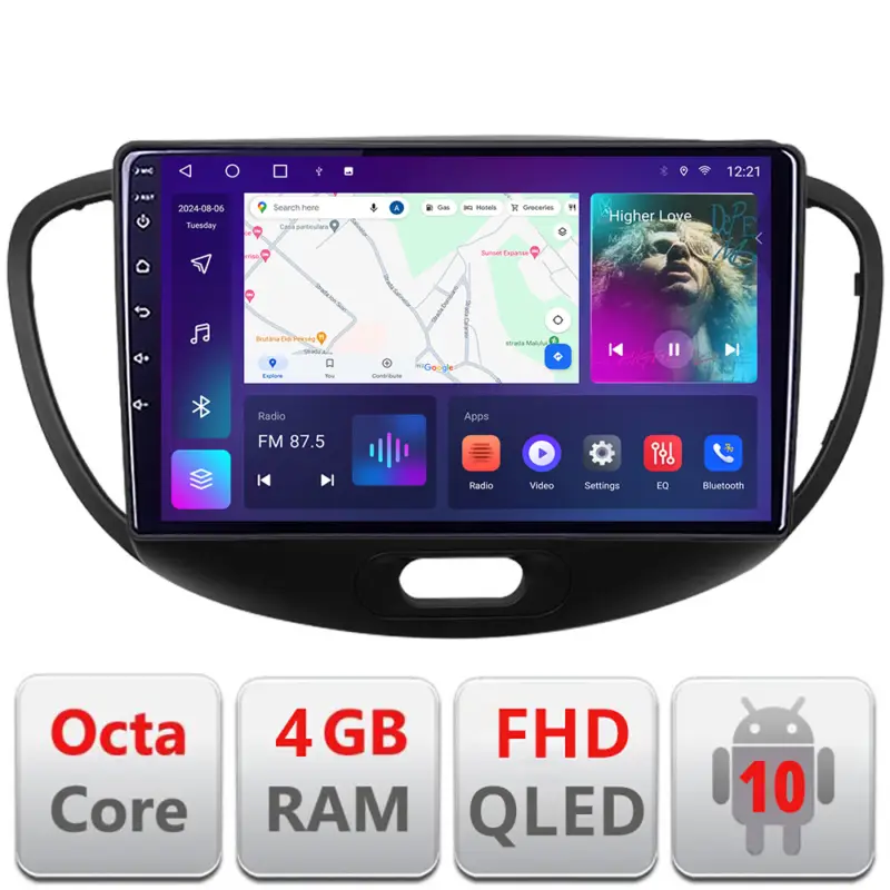 Cel mai bun preț Navigatie Android Hyundai i10 2007-2013, 4GB RAM, 64GB, CarPlay