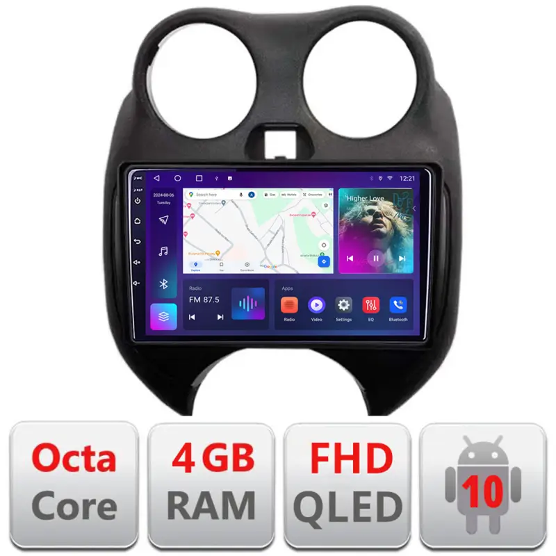 Ofertă limitată Navigație Android Nissan Micra 2010-2014, 4GB+64GB, GPS, CarPlay