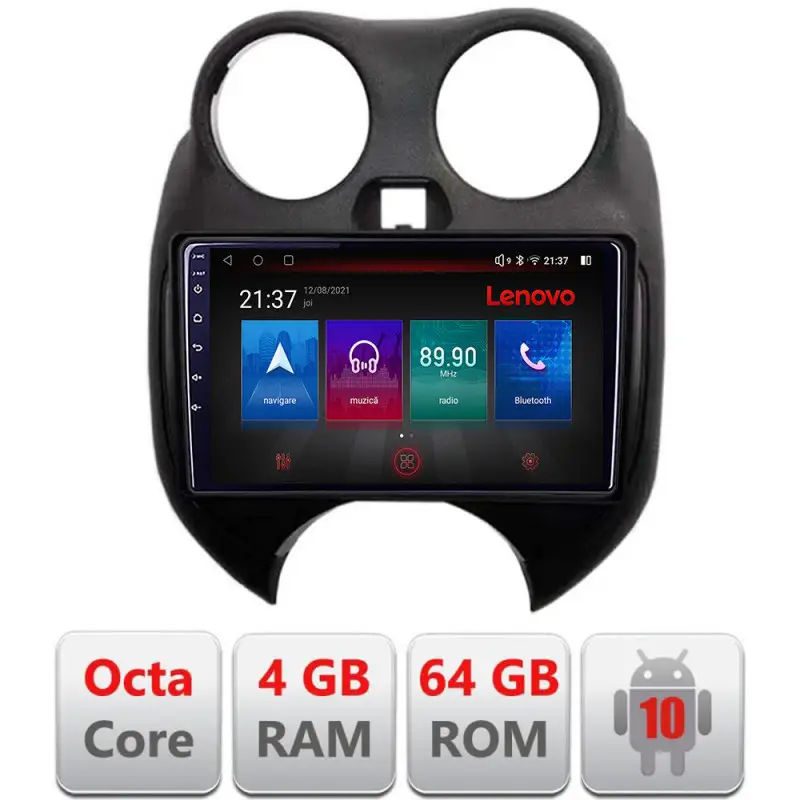 Plată sigură Navigație Android Nissan Micra 2010-2014, 4GB RAM 64GB LTE, GPS
