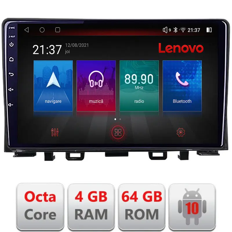 Navigație Android Kia Rio 2019 cu GPS, 4GB RAM, 64GB, LTE, resigilată Livrare expres
