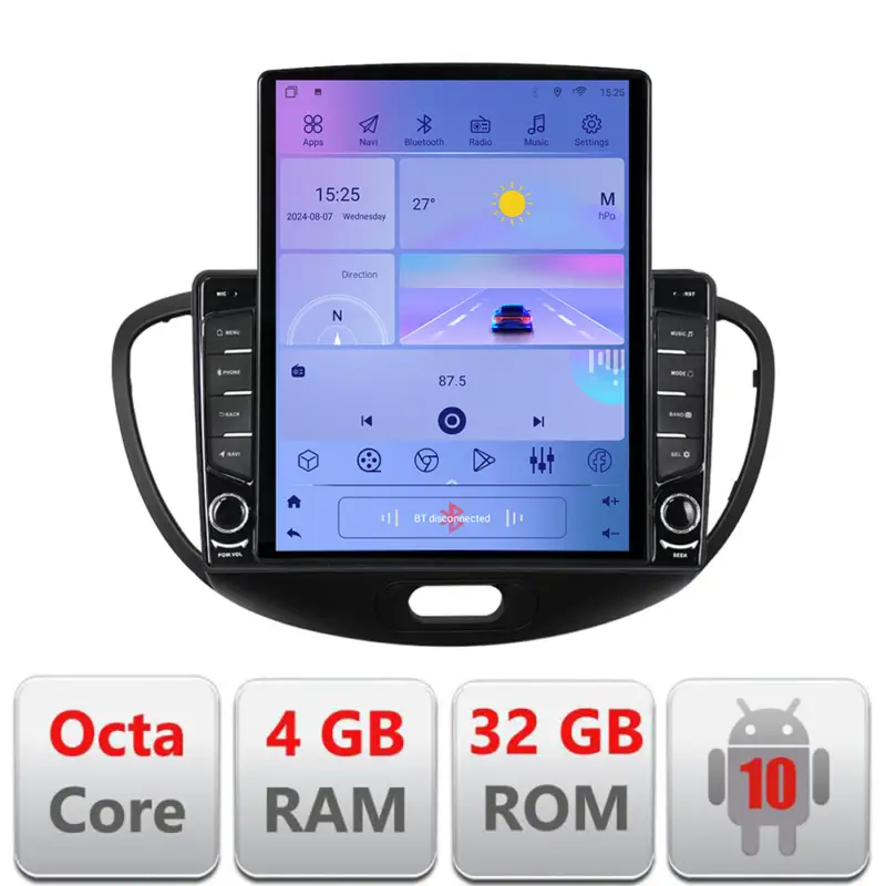 Ofertă exclusivă Navigație Android Hyundai i10 2007-2013, ecran 9.7 inch, Octa Core, 4GB+64GB LTE