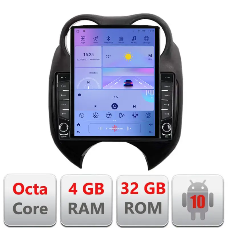 Navigație Android Nissan Micra 2010-2014, ecran 9.7 inch, GPS, 4GB RAM Plată sigură