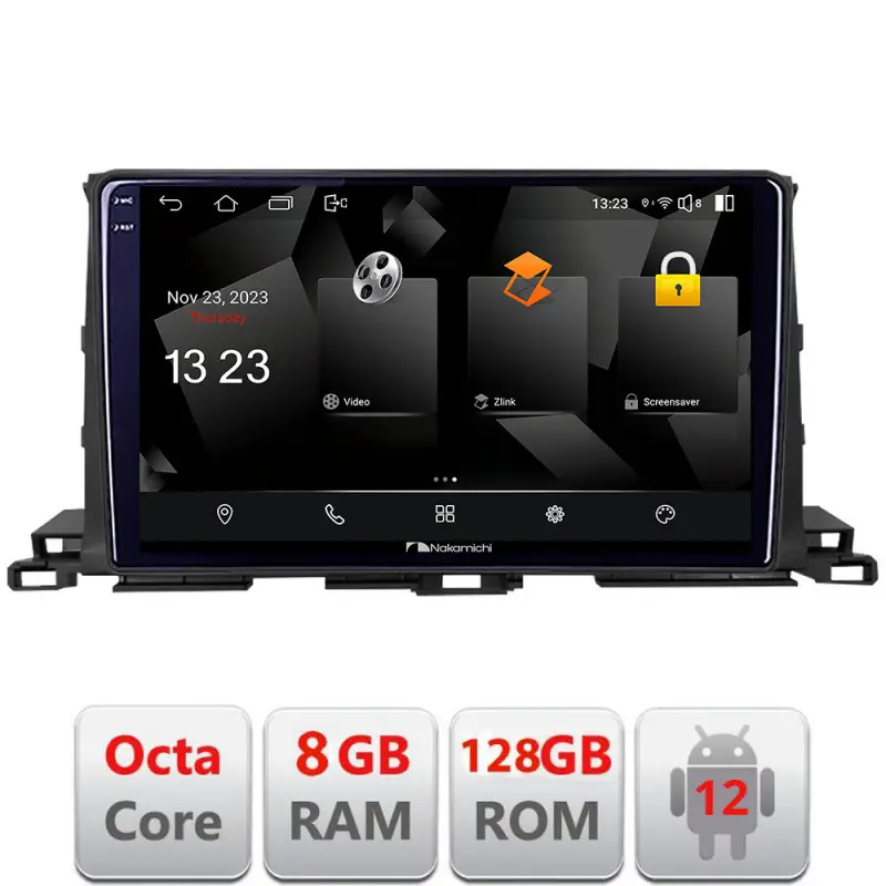 Calitate înaltă Navigație Android Toyota Highlander 2013-2018, GPS, CarPlay, 8GB RAM