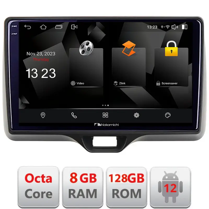 Premium Navigatie Android Toyota Yaris 2020+ cu GPS, CarPlay, 8GB RAM si 128GB