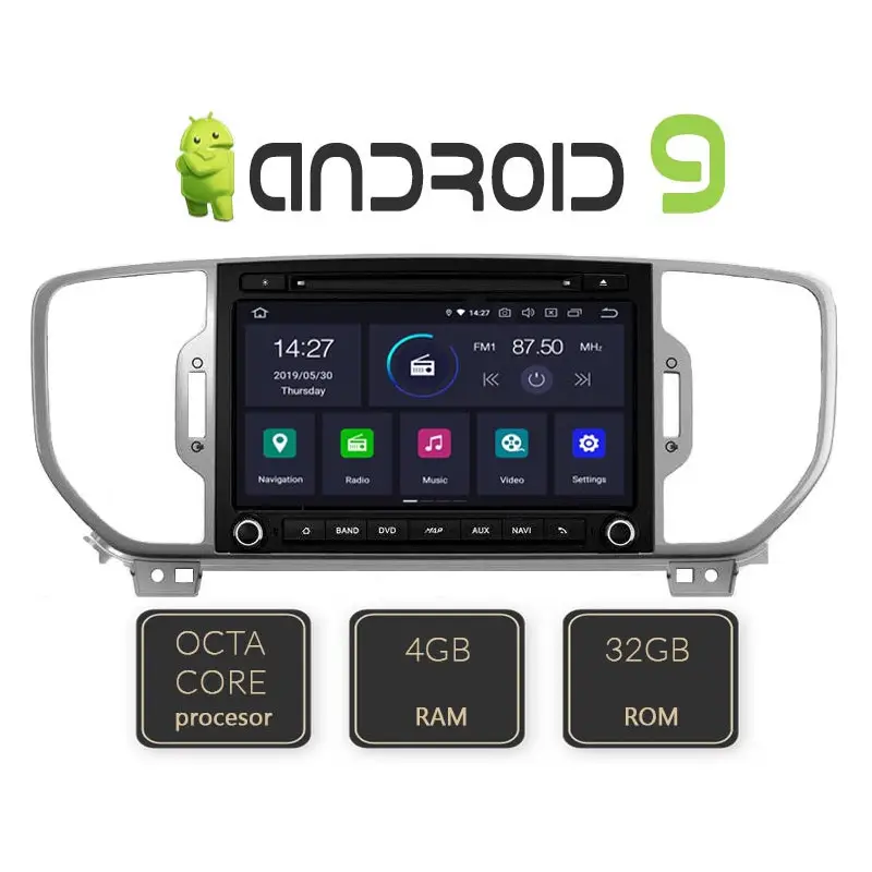 Reduceri Navigație dedicată Kia Sportage 2016-2018 Android 9, GPS, Bluetooth