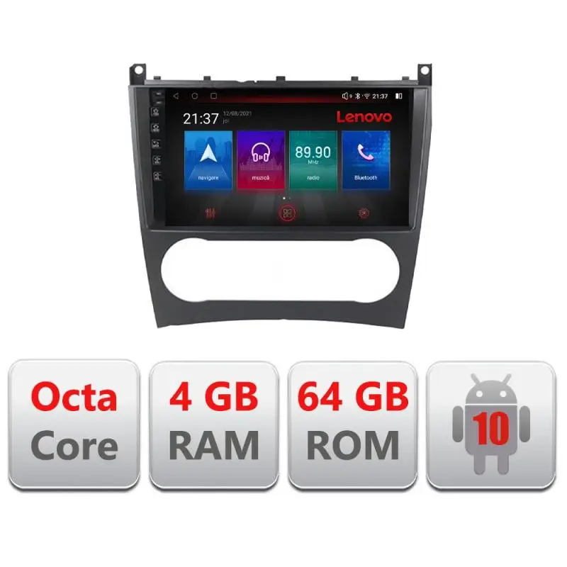 Doar azi Navigație Android Mercedes C W203 facelift 4GB RAM 64GB GPS 4G